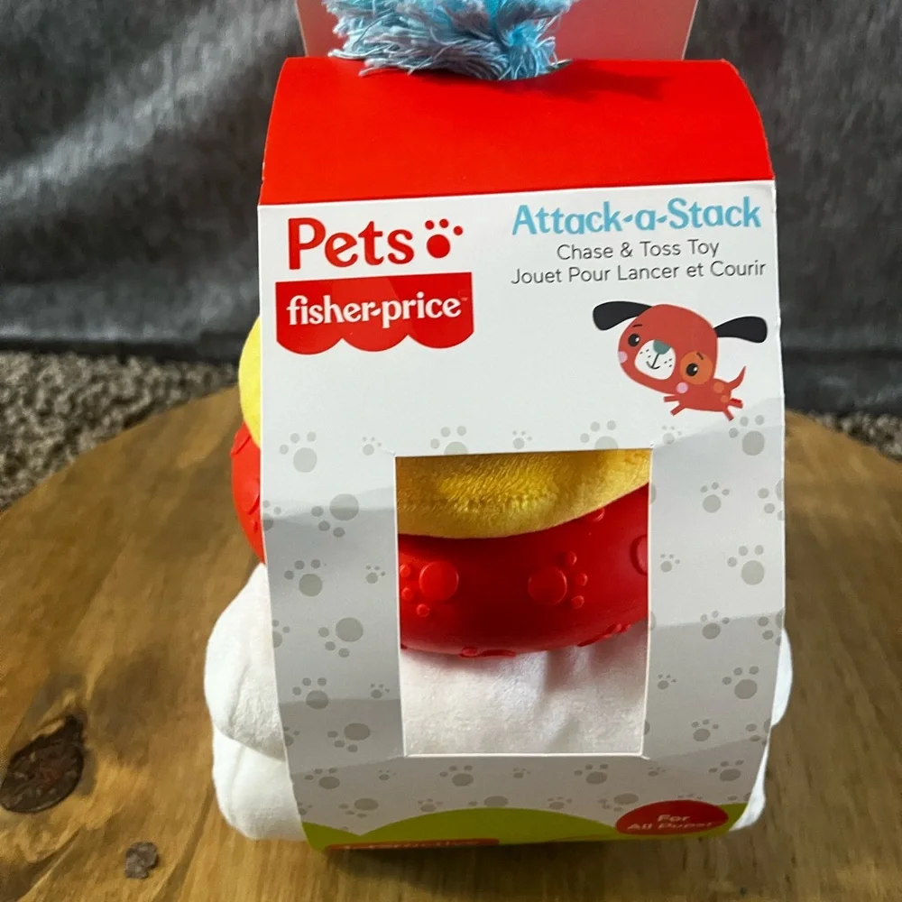 NEW Dog Puppy Toys Fisher Price: Stack Attack & Snuggle Up Warming Toy Anxiety